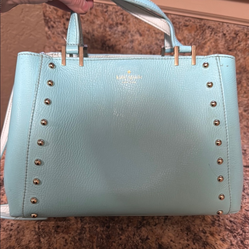 Kate Spade Blue and Gold Satchel